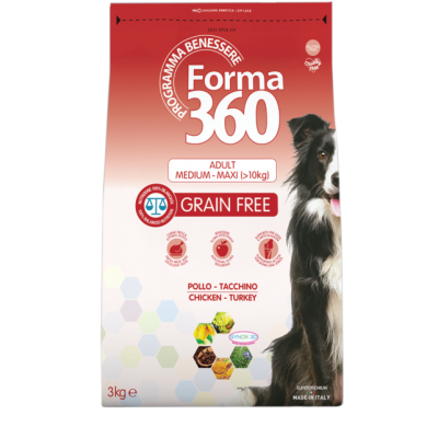 Forma 360 Grain Free Adult Medium Maxi Chicken & Turkey Беззерновой корм для взрослых собак средних и крупных пород, курица/индейка