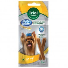 Triol Dental Norm Dog Mini Лакомство для собак мелких пород, палочки жевательные 45г (1 уп.3шт) (арт. 10161002)