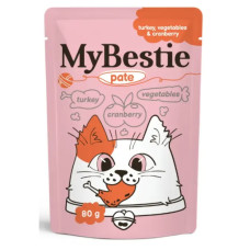 MyBestie Adult Cat Turkey Vegetables Cranberry - паштет для кошек, индейка овощи и клюква, 80 г