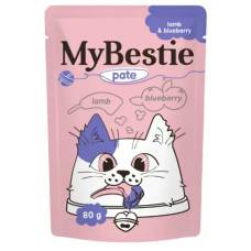 MyBestie Adult Cat Lamb Blueberry - паштет для кошек, ягненок и черника, 80 г