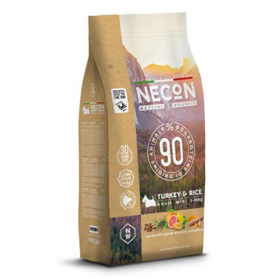 Necon Natural Wellness Adult Mini Turkey and Rice - сухой корм для взрослых собак мелких пород, индейка с рисом