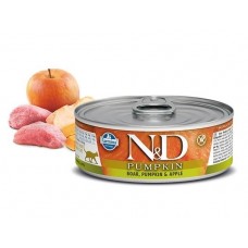 Farmina N&D Grain Free Pumpkin Line Boar & Apple - влажный корм для взрослых кошек (кабан, яблоко, тыква), 80 г