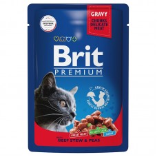 Brit Premium Beef Stew & Peas - влажный корм для кошек Говядина и горошек, 85 г (арт. 5048816)