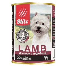 Blitz Sensitive Lamb & Turkey - влажный корм для собак всех пород и возрастов, ягненок с индейкой