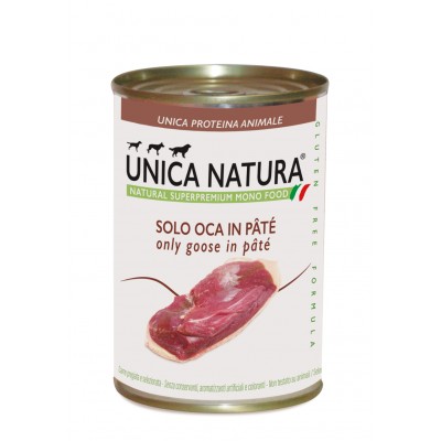 Unica Natura Solo Pate - паштет для взрослых собак, с гусятиной, 400 гр