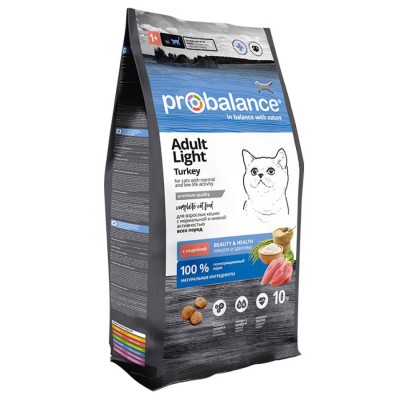 ProBalance Cat Light Turkey - сухой корм для котов и кошек с лишним весом, индейка