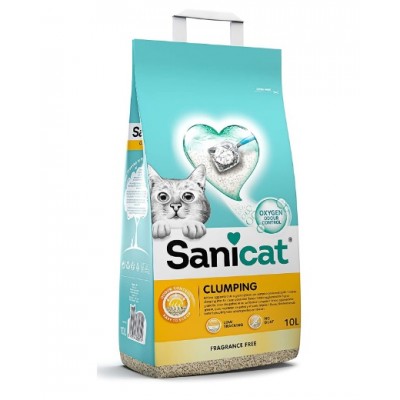 Sanicat Clumping Unscented - комкующийся наполнитель для кошачьих туалетов из бентонита, без запаха 