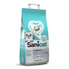 Sanicat Clumping White Cotton Fresh - комкующийся бентонитовый наполнитель для котов, с ароматом хлопка