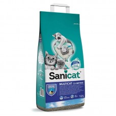 Sanicat Clumping Multicat - ультравпитывающий комкующийся наполнитель для нескольких котов, без запаха