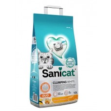 Sanicat Clumping White DUO - комкующийся бентонитовый наполнитель для кошек и котят с ароматом ванили и мандарина