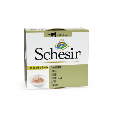 Schesir Cat Tuna Broth  - консервы для взрослых кошек, тунец в бульоне 14штХ70гр. (арт. C520)