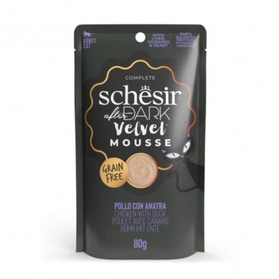  Schesir After Dark Velvet Mousse Chicken&Duck - мусс для взрослых кошек, курица с уткой, 80г (арт. 132406)