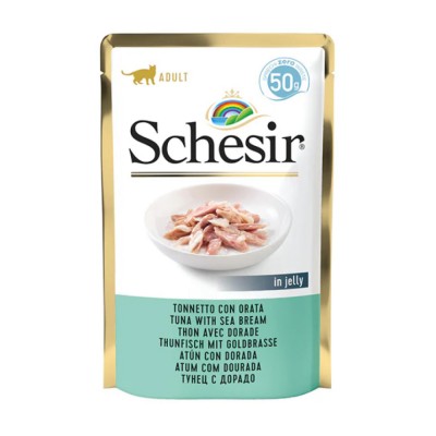 Schesir Cat jelly Tuna with Sea Bream  - влажный корм для взрослых кошек, тунец с морским лещом в желе (арт. 3202)