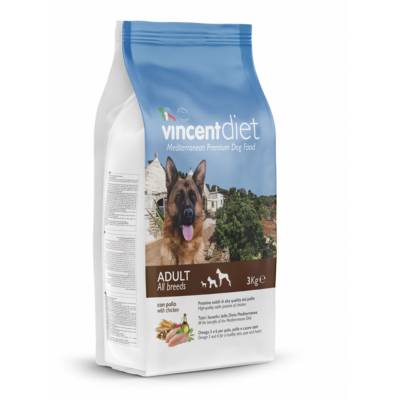 Vincent Adult Dog All Breeds with Chicken - сухой корм для взрослых собак всех пород, курица и рис
