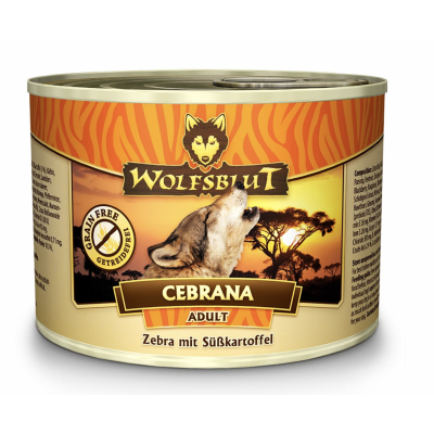 Wolfsblut Cebrana Adult Dog - консерва для взрослых собак, всех пород с зеброй, 200 гр