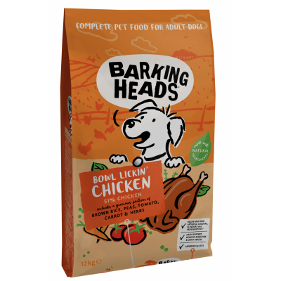 Barking Heads BOWL LICKIN' CHICKEN 26/17- для собак с чувствительным пищеварением с курицей и рисом "До последнего кусочка"