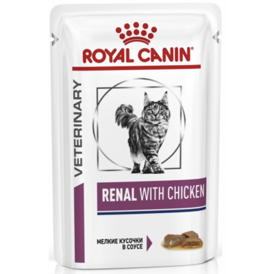 Royal Canin Renal Feline - (пауч) с курицей для кошек при хронической почечной недостаточности.