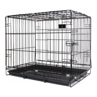 Клетка для собак и кошек  61x43x50 cм. "Happy Pet" черного цвета (арт. LEID-215MAJ)