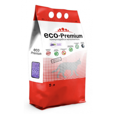 ECO-Premium Лаванда - комкующийся, древесный наполнитель для лотков с ароматом лаванды