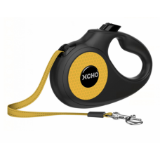 XCHO Поводок-рулетка лента светоотражающая для собак черно-оранжевая, разные размеры