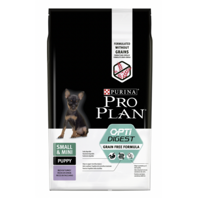Pro Plan GF Puppy Small and Mini - для щенков мелких и карликовых пород с чувствительным пищеварением, с высоким содержанием индейки