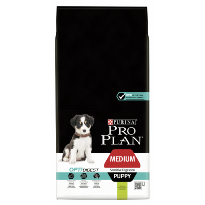 Pro Plan Medium Puppy Lamb Rice - сухой корм для щенков с чувствительным пищеварением с ягненком и рисом