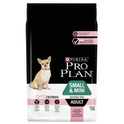 Pro Plan Small & Mini Adult Sensitive Skin - корм для собак мелких и карликовых пород с чувствительной кожей с лососем и рисом