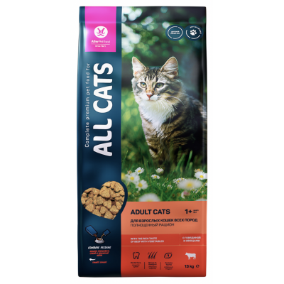 All Cats - сухой корм для взрослых кошек и котов с говядиной и овощами