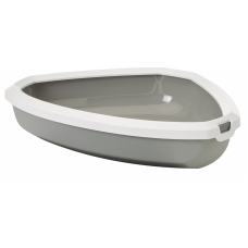 Savic Туалет-лоток угловой для кошек Rincorn, с бортом, серый, 58,5 x  46 x  13,5 см. (арт. 201700WG) 