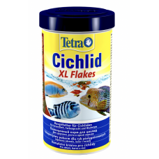 TetraCichlid XLFlakes Корм для всех видов цихлид и крупных декоративных рыб, крупные хлопья 