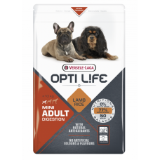 OPTI LIFE ADULT DIGESTION MINI - сухой корм для взрослых собак мелких пород с чувствительным пищеварением, ягненок и рис