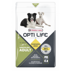 Opti Life Adult Medium Chicken Rice - сухой корм для собак средних пород, курица и рис