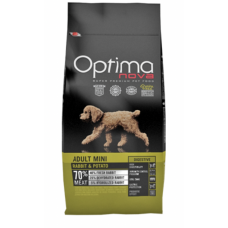 OptimaNova Grain Free Adult Mini Digestive Rabbit & Potato - сухой корм для взрослых собак мелких пород с проблемами пищеварения с 10 месяцев, с кроликом