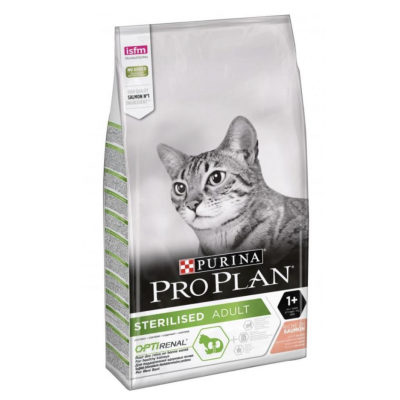 Pro Plan OptiRenal Sterilised Salmon - сухой корм для кастрированных котов и стерилизованных кошек, с лососем
