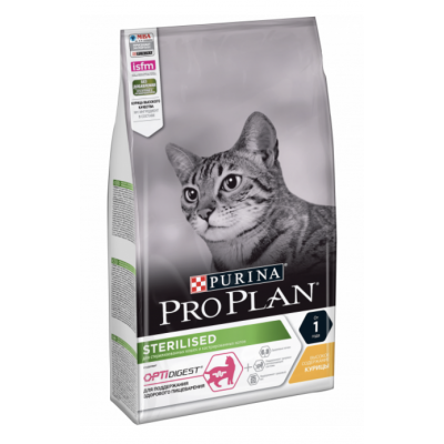 Pro Plan Sterilised OptiDigest - сухой корм для стерилизованных кошек с чувствительным пищеварением, с курицей