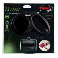 Flexi New Classic M комплект поводок-рулетка, трос + Multi Box, до 20 кг / 5 м