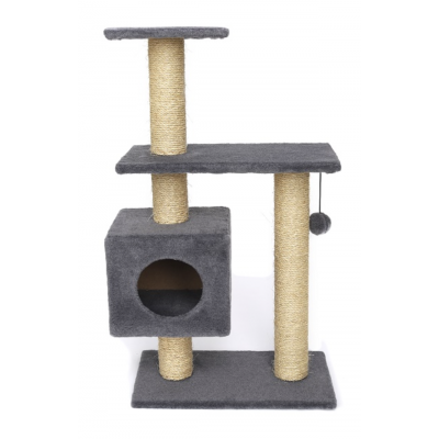 Когтеточка-игровой комплекс "Буран" из меха и сизаля (выс. 1,06 м, шир. 55 см, гл. 31 см) Cat House (арт. CH38)