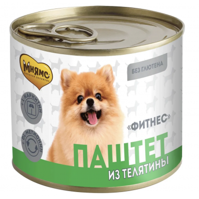 Мнямс "Фитнес" - консервы для собак всех пород Паштет из телятины, 200 г (арт. 705045)