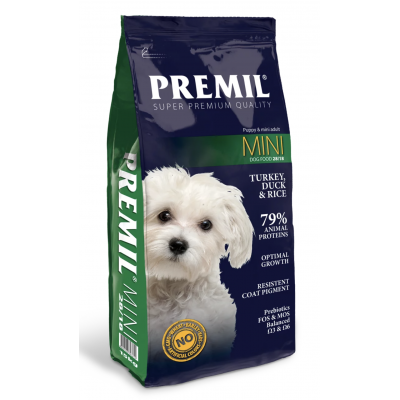 Premil Adult Mini - сухой корм для взрослых собак мини-пород, с индейкой, уткой и тунцом