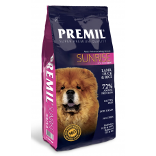 Premil Sunrise Super Premium - сухой корм для беременных сук и взрослых чувствительных собак, с ягненком и тунцом