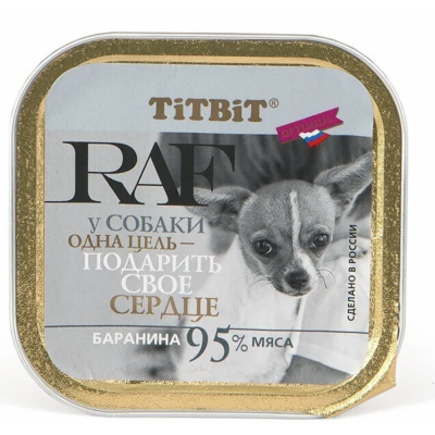 TiTBiT RAF - консервы для собак, баранина, 100 г (ламистер)