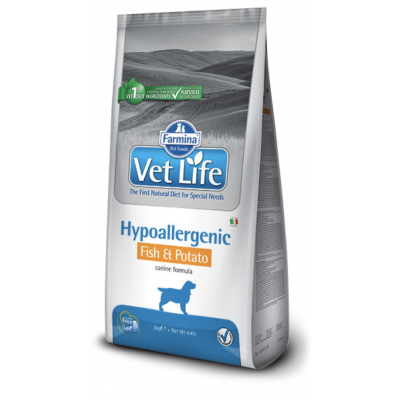 Farmina Vet Life HYPO Fish & Potato - диетическое питание для собак при пищевой аллергии, рыба и картофель.