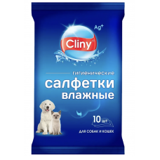 Cliny Влажные гигиенические салфетки для собак, 10 шт (K101)