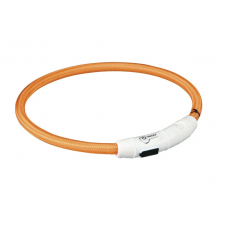 Trixie Ошейник для собак светящийся оранжевый с USB зарядкой, XS-S 7мм*35см (арт. 12703)