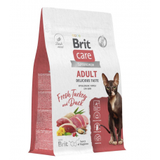 Brit Care Cat Adult Delicious Taste - сухой корм для взрослых привередливых кошек, с индейкой и уткой