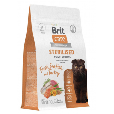 Brit Care Cat Sterilised Weight Control - сухой корм для стерилизованных кошек для контроля веса, с морской рыбой и индейкой