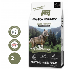 Natura Wild Ontario Wildland - беззерновой корм для превередлевых собак всех пород, с ягненком и французской свининой
