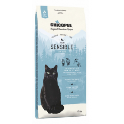 Chicopee CNL SENSIBLE - гипоаллергенный сухой корм для взрослых кошек, с ягненком