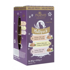NUEVO Multipack - консервированный корм для взрослых кошек и котов (набор 3 вида) 6x85 г (95310)