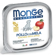 Monge Dog Monoprotein Fruits - консервы для щенков и беременных собак, паштет из курицы с яблоком, 150 гр